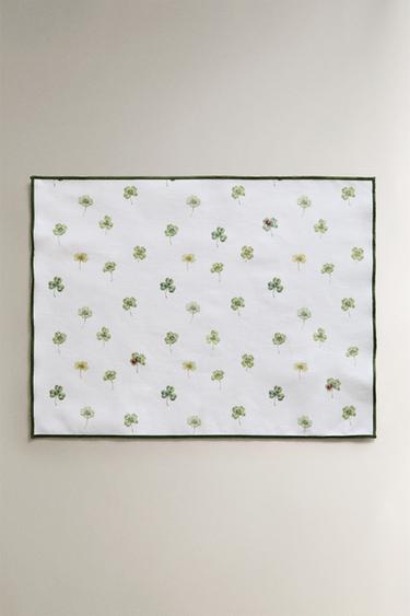 SET DE TABLE ENDUIT TRÈFLE - Vert de Zara