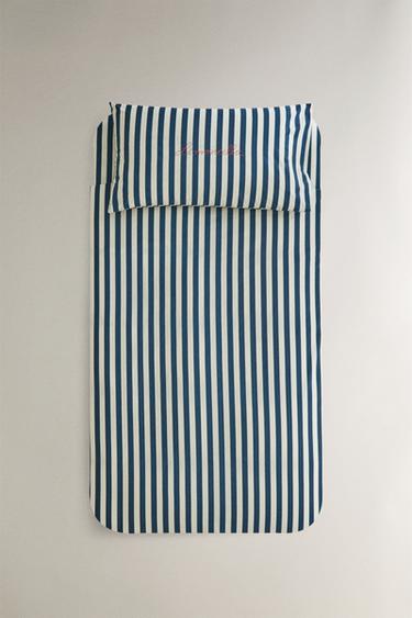 Zara KIDS STRIPED DUVET COVER X THE ANIMALS OBSERVATORY - Navy blue