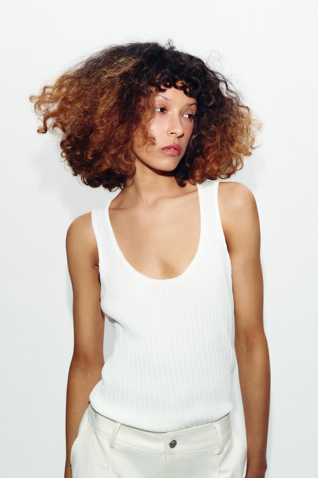 SEMI-SHEER COMBINATION KNIT TOP