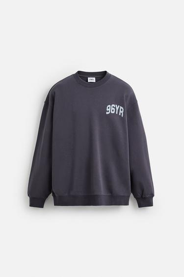 SUDADERA CREWNECK TEXTOS - Morado de Zara - Imagen 0