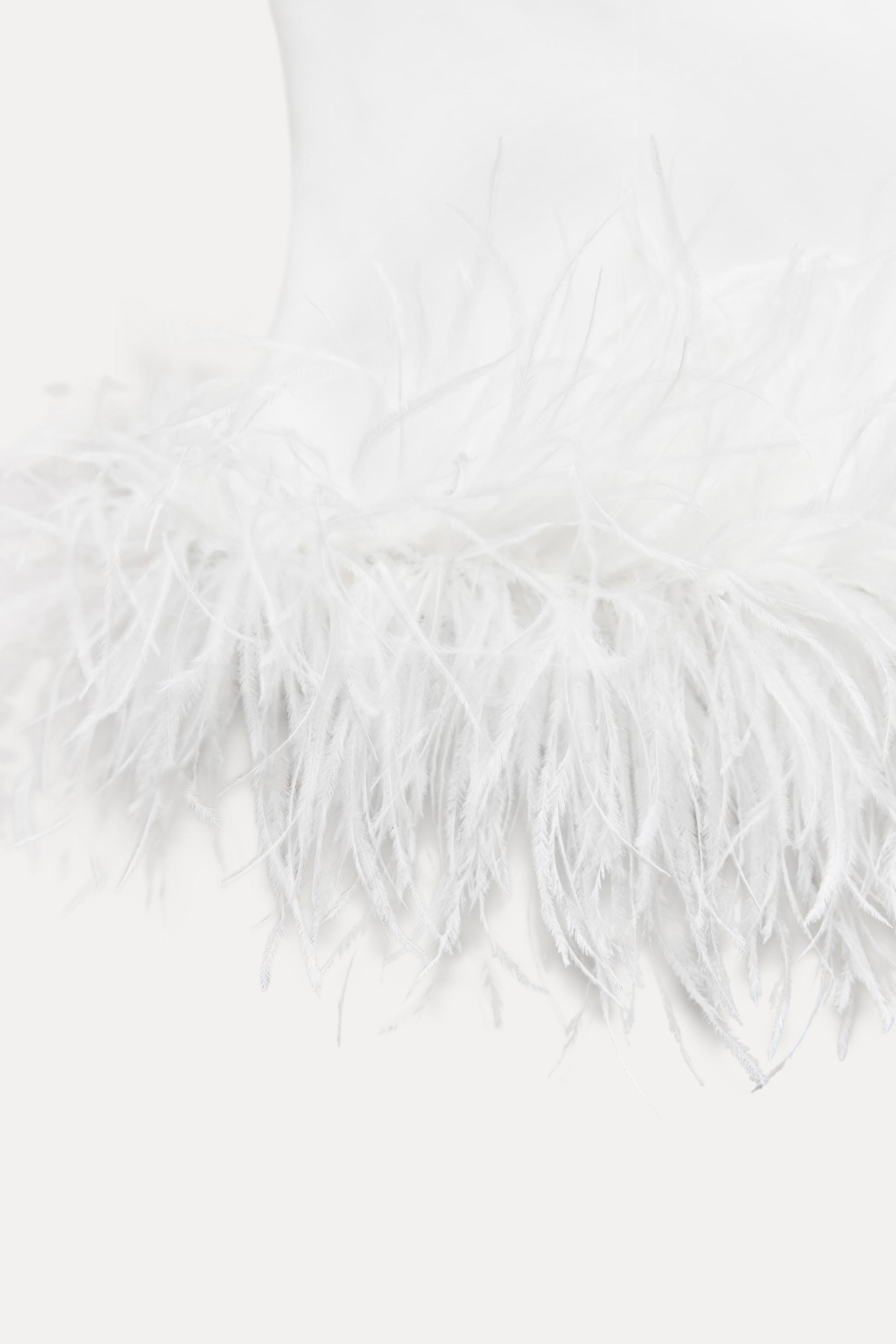STRETCHY FEATHER TOP - White | ZARA United States
