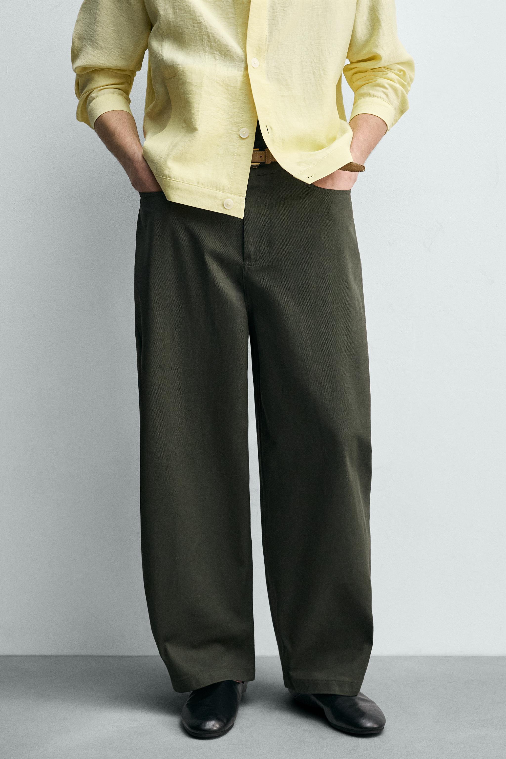 BARREL FIT PANTS — Ecru / Khaki