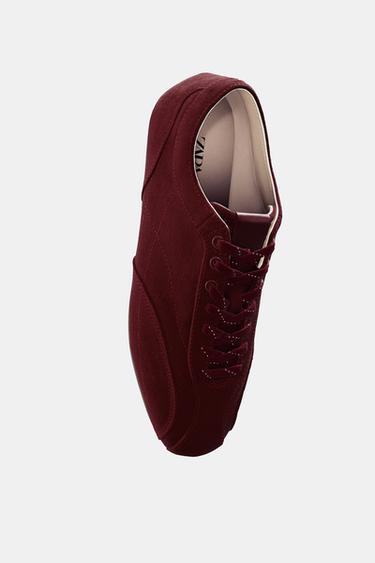 CHAUSSURES EN CUIR À SEMELLE ULTRAFINE - Bordeaux de Zara - Image 3