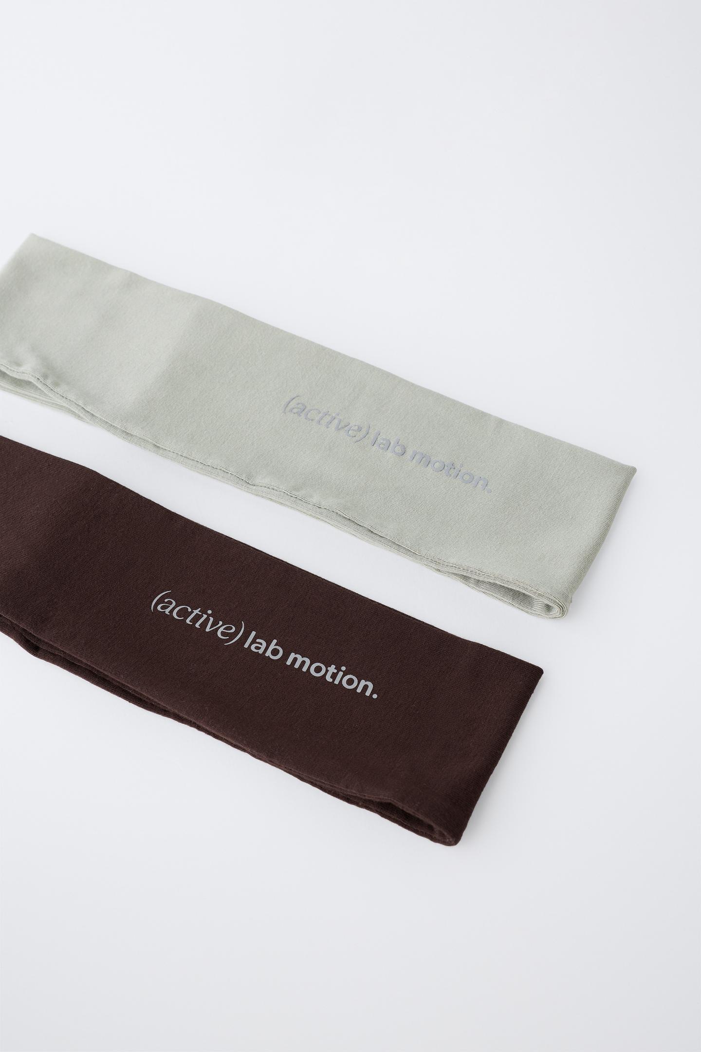 Детские аксессуары для волос Zara 2-PACK Sporty Elastic Headbands, цвет: Коричневый / Зелёный — фото 4