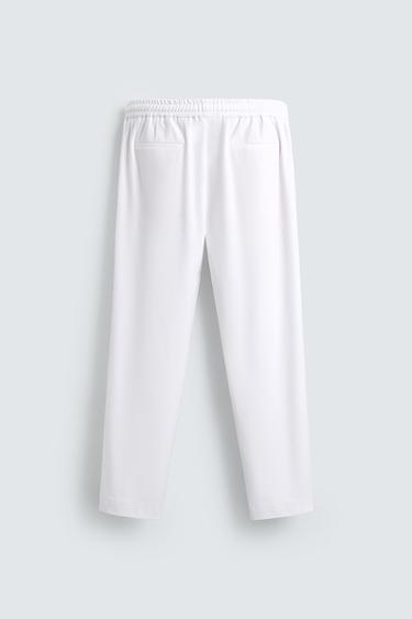 PANTALON JOGGER À TAILLE CONFORTABLE - Blanc de Zara - Image 7