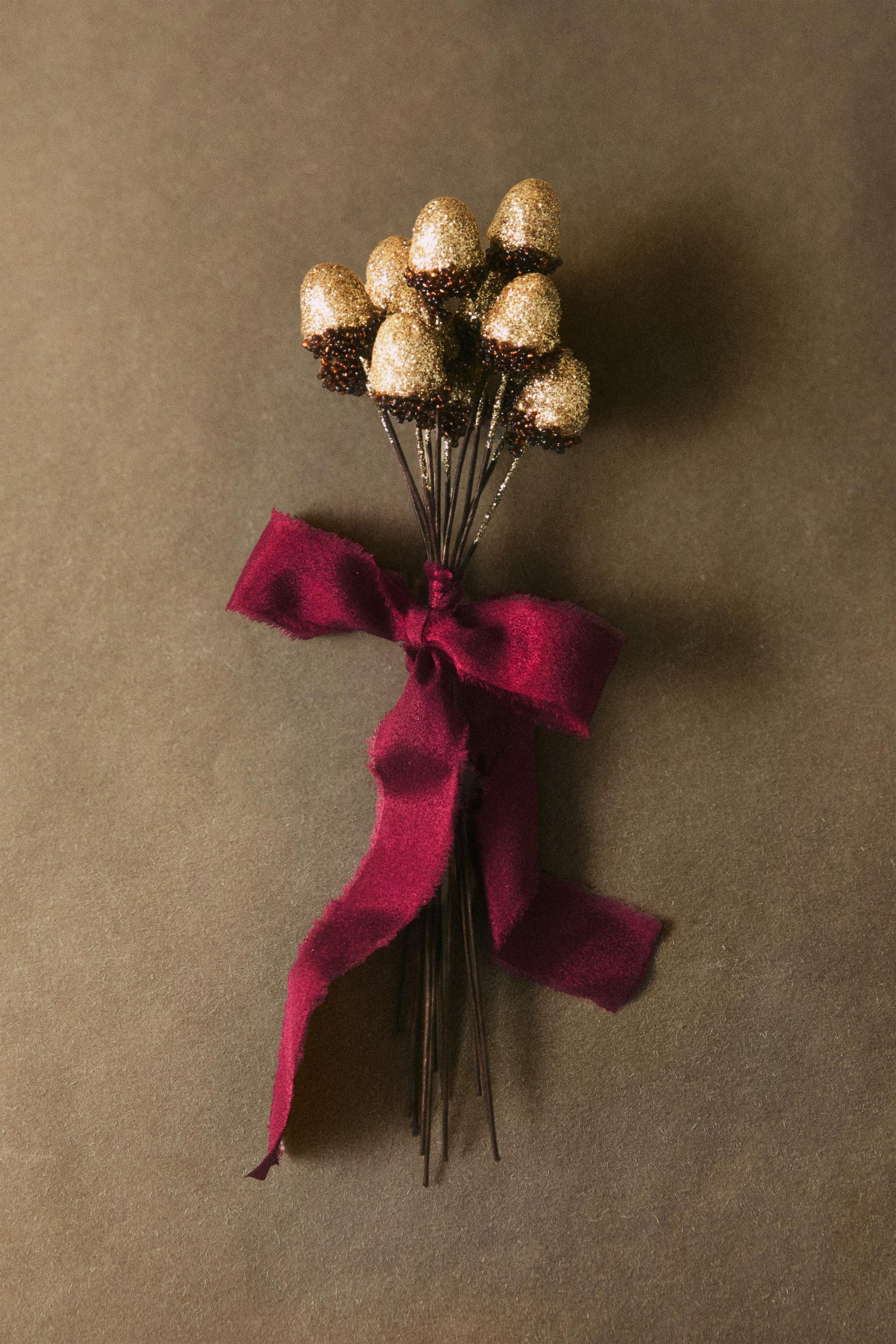 LOT DE DÉCORATIONS DE NOËL GLANDS (LOT DE 12)