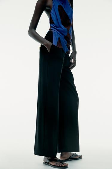 ZW COLLECTION STRAIGHT-LEG TROUSERS - Black by Zara