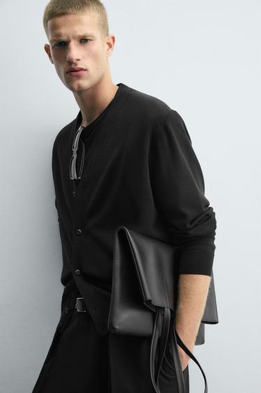 TEXTURED CARDIGAN - Black by Zara - Image 4