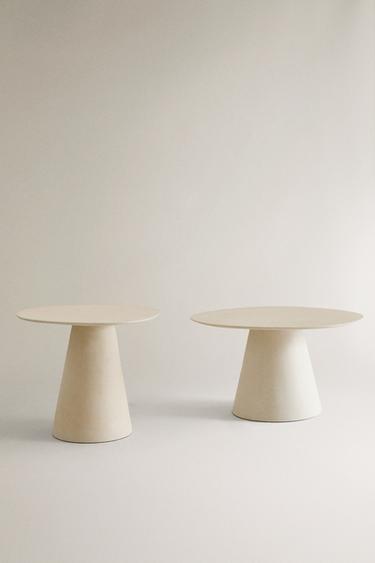 COFFEE TABLE WITH A CONICAL BASE - Oyster-white by Zara