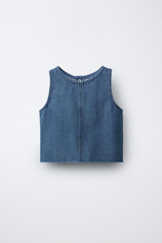 TOP DENIM - Azul da Zara - Imagem 0