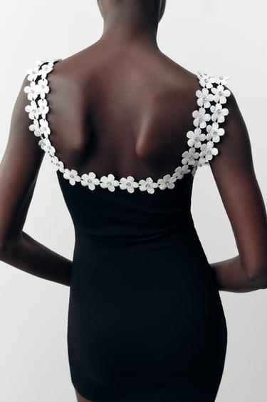 FLORAL HARDWARE STRETCH DRESS - Black by Zara - Image 4