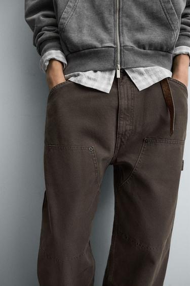 PANTALON CARPENTIER ÉCLABoussURES - Marron de Zara - Image 5