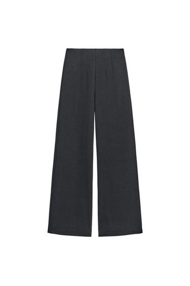 INTERLOCK WIDE-LEG TROUSERS - Black by Zara