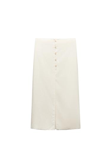 ZW COLLECTION BUTTONED MIDI SKIRT