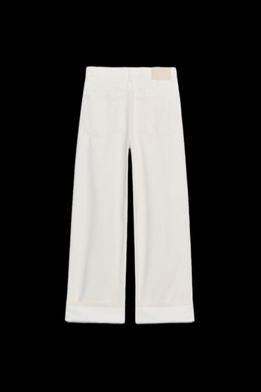 JEANS ZW COLLECTION BAGGY MIT NIEDRIGEM BUND - Cremefarben von Zara