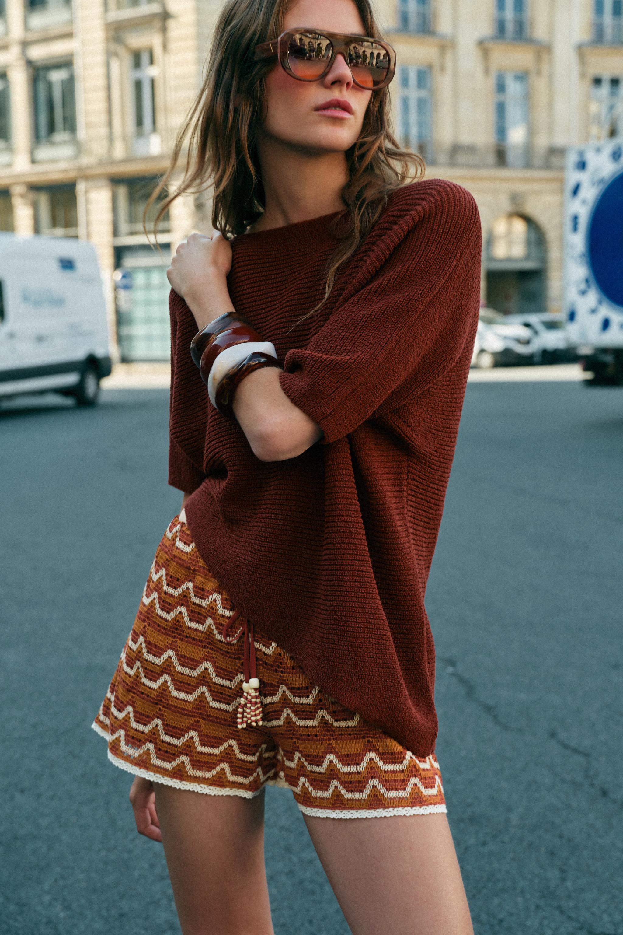 アシンメトリーニットトップス - サンド | ZARA Japan / 日本