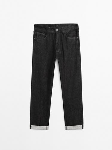 Zara Tapered-fit selvedge jeans - Black