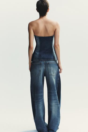 TRF DENIM BANDEAU TOP - Navy blue by Zara - Image 4