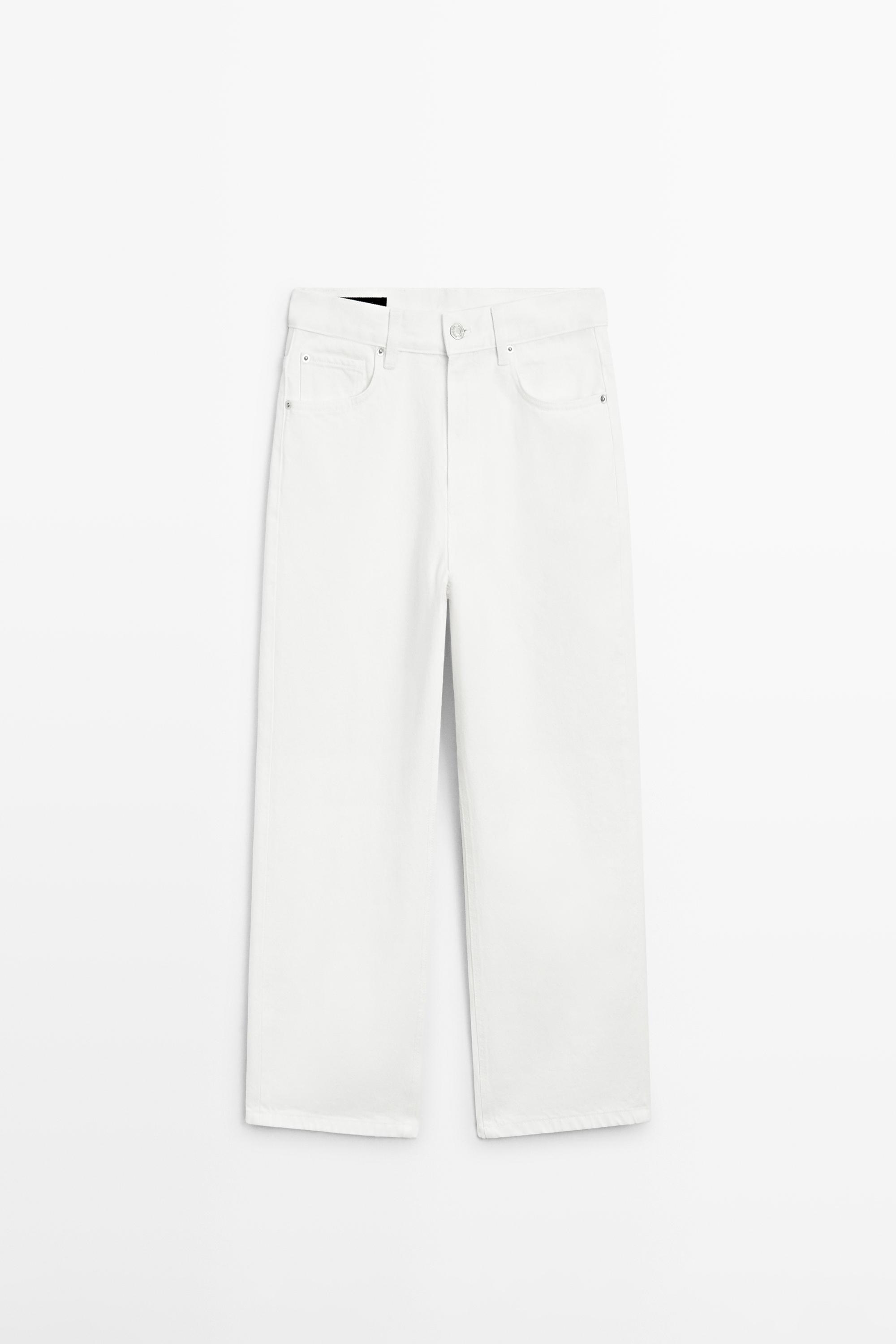 Mid-rise cropped wide-leg jeans