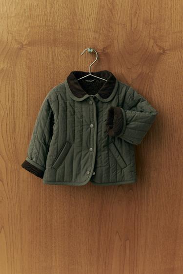 QUILTED CORDUROY COLLAR JACKET - Khaki by Zara
