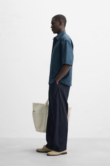 LYOCELL - COTTON SHIRT - Petrol blue by Zara - Image 3