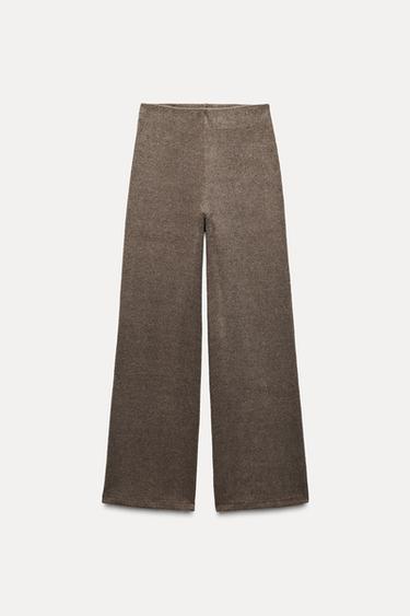 SOFT RIBBED TROUSERS - camel by Zara - Image 4