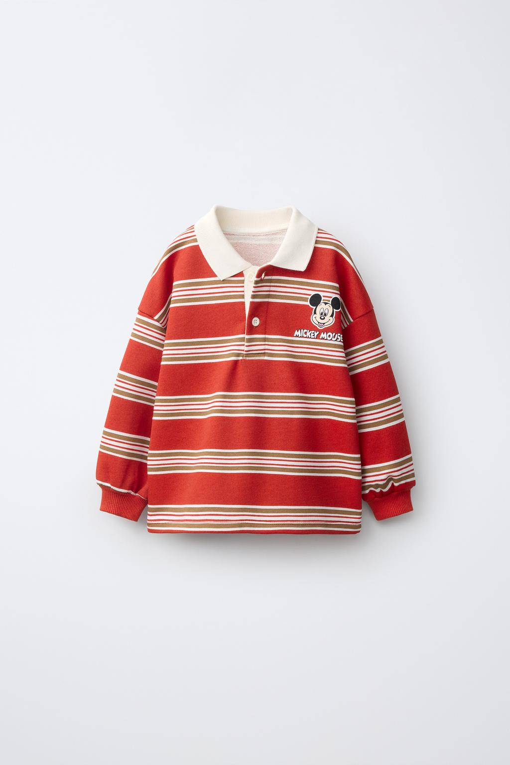 MICKEY MOUSE © DISNEY STRIPED POLO SWEATSHIRT