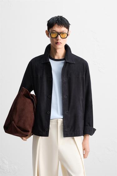 Zara 麂皮外套 - 海藍色