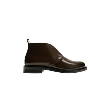 GLOSSY LEATHER BOOTS - Brown by Zara