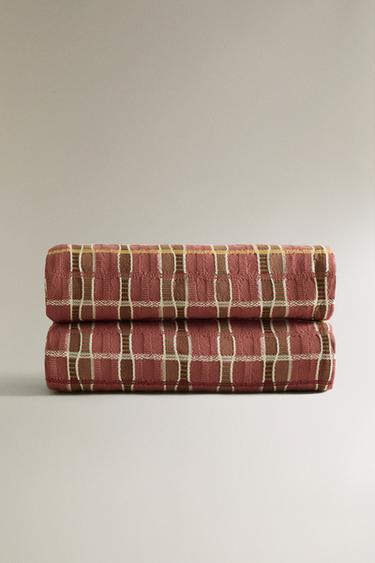 TAGESDECKE BAUMWOLLE BUNTE STREIFEN - Rosa von Zara