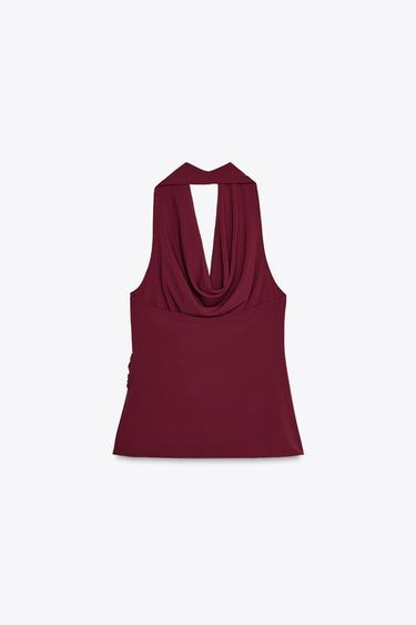 TOP DRAPÉ BOUCLE - Bordeaux de Zara - Image 5