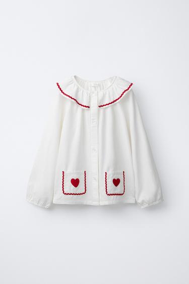 AGES 6-14/ SCALLOP AND HEART PYJAMAS - Ecru by Zara - Image 1