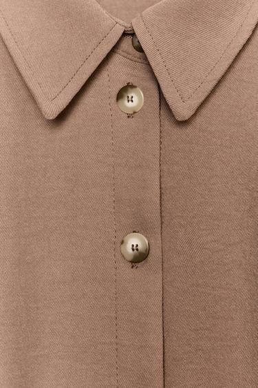 SHORT SHIRT WITH TABS - camel by Zara - Image 7