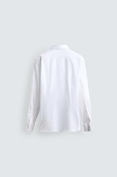 TEXTURED SHIRT WITH CUFFLINKS - White by Zara - Image 7