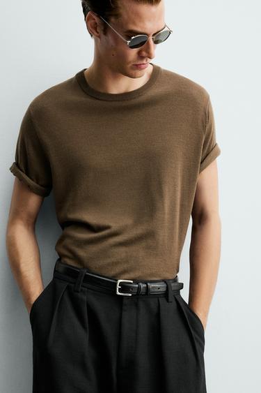 CEINTURE ÉTROITE EN CUIR - Noir de Zara - Image 1