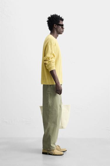 WASHED CARPENTER TROUSERS - mid khaki by Zara - Image 3