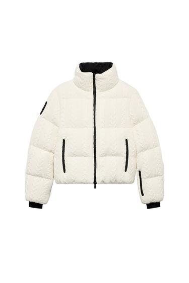 FLEECE HEIQ XREFLEX™ RECCO® TECHNOLOGY SKI COLLECTION PUFFER JACKET - Ecru by Zara