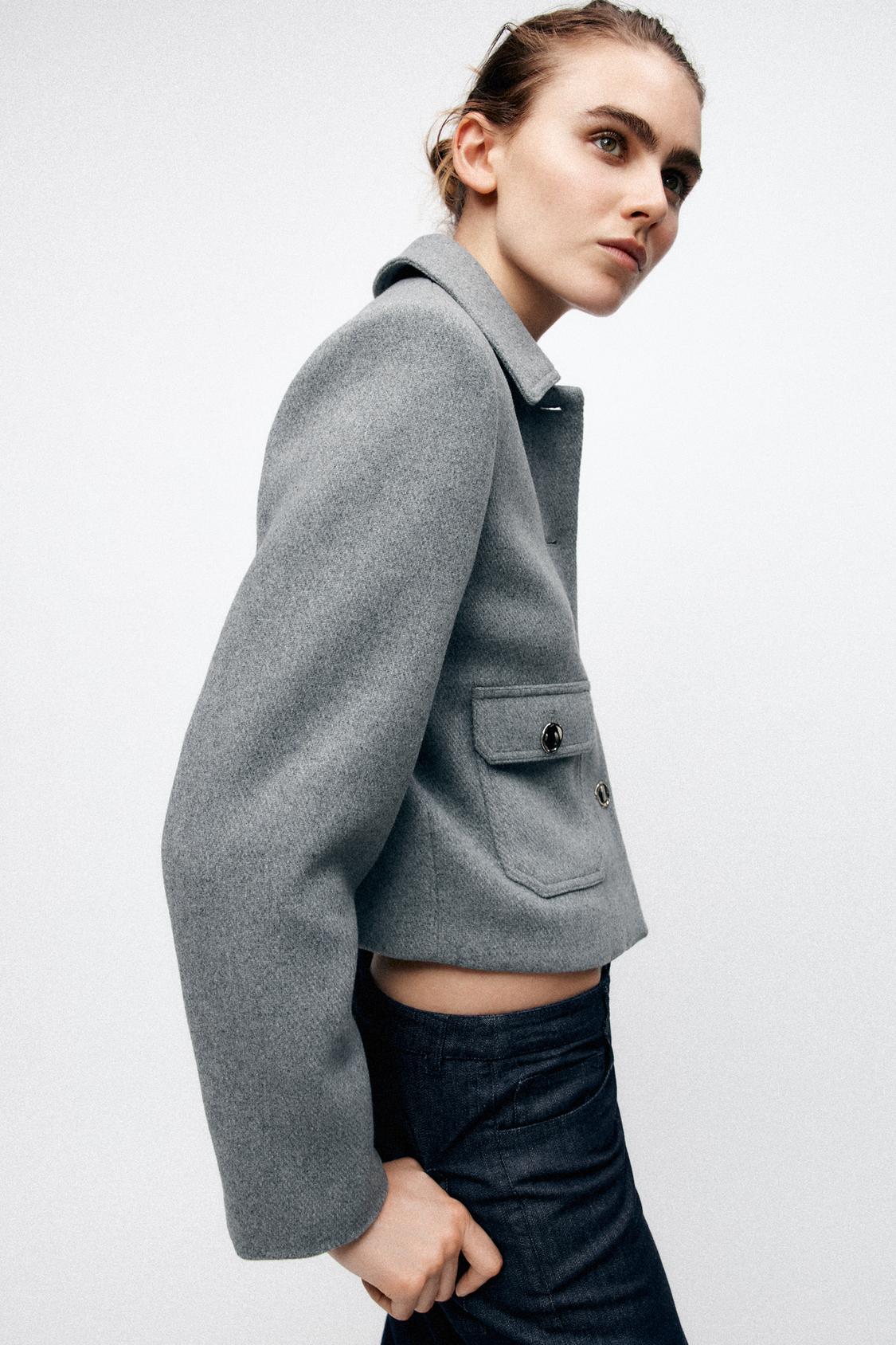 WOOL BLEND CROPPED BLAZER