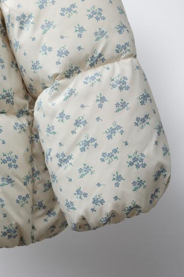 VESTE REMBOURRÉE POLAIRE PETITES FLEURS - Écru de Zara - Image 5