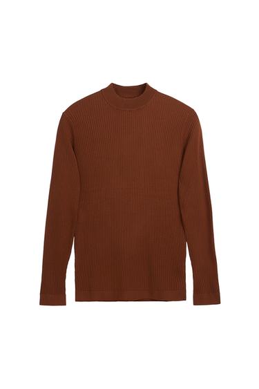 RIBBED HIGH NECK SWEATER