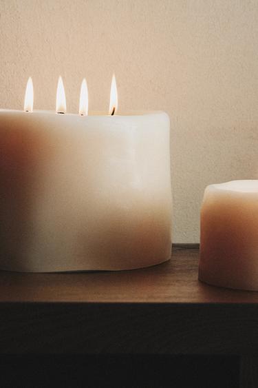 DECORATIVE BEIGE CANDLE - Cream by Zara
