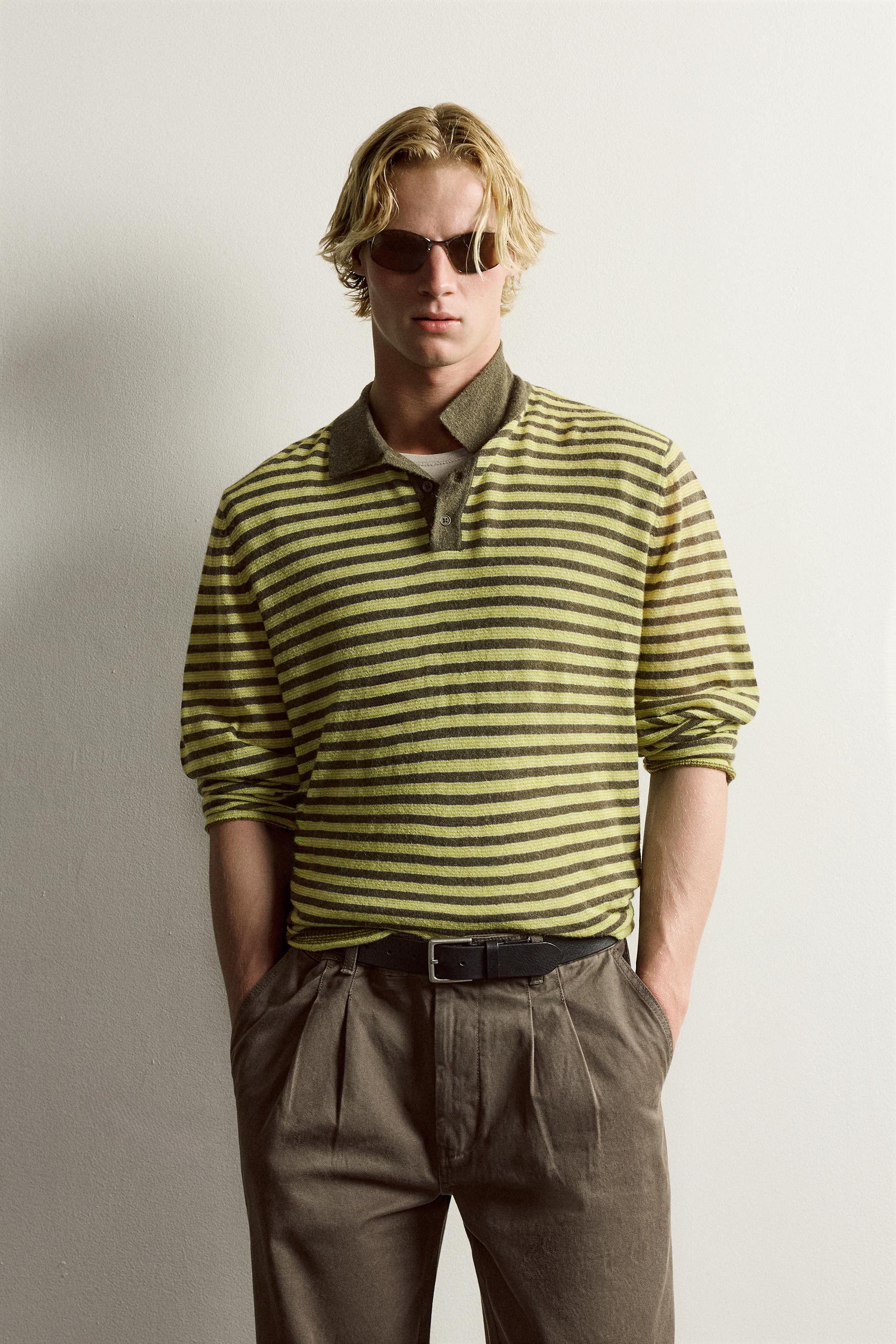 STRIPED JACQUARD KNIT POLO