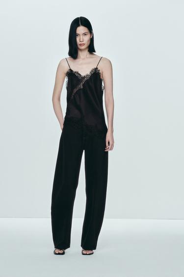 Zara 弧形高腰牛仔褲 50TH ANNIVERSARY - 黑色