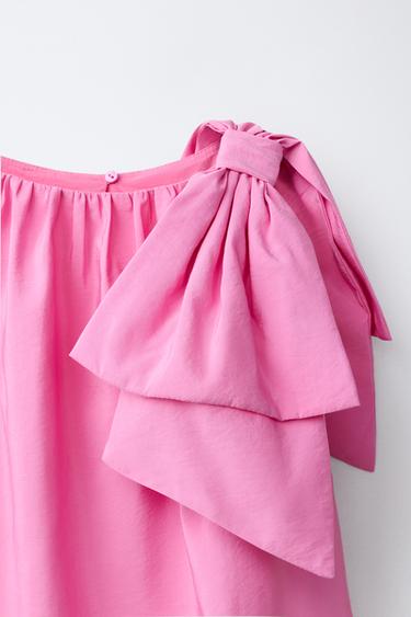 DRESS WITH BOW - Dusty pink by Zara - Image 2