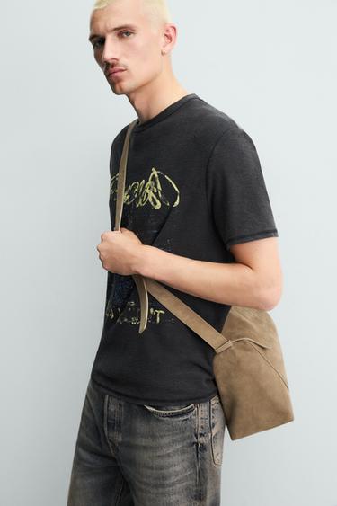 WASHED PRINT KNIT T-SHIRT - Black by Zara - Image 5