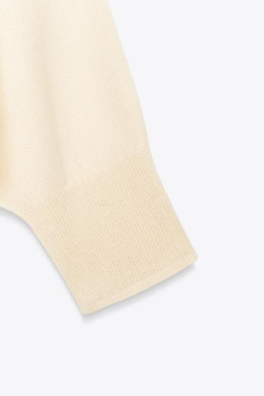 PLAIN KNIT SWEATER - Ecru by Zara - Image 5
