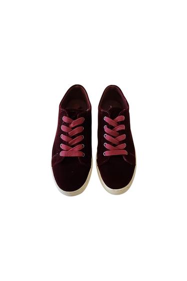 BURGUNDY RED VELVET CLASSIC LACE UP SNEAKERS