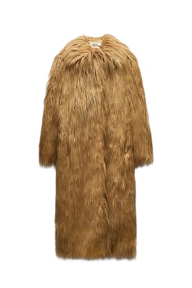 LIMITED EDITION LONG FAUX FUR COAT - Beige by Zara - Image 0