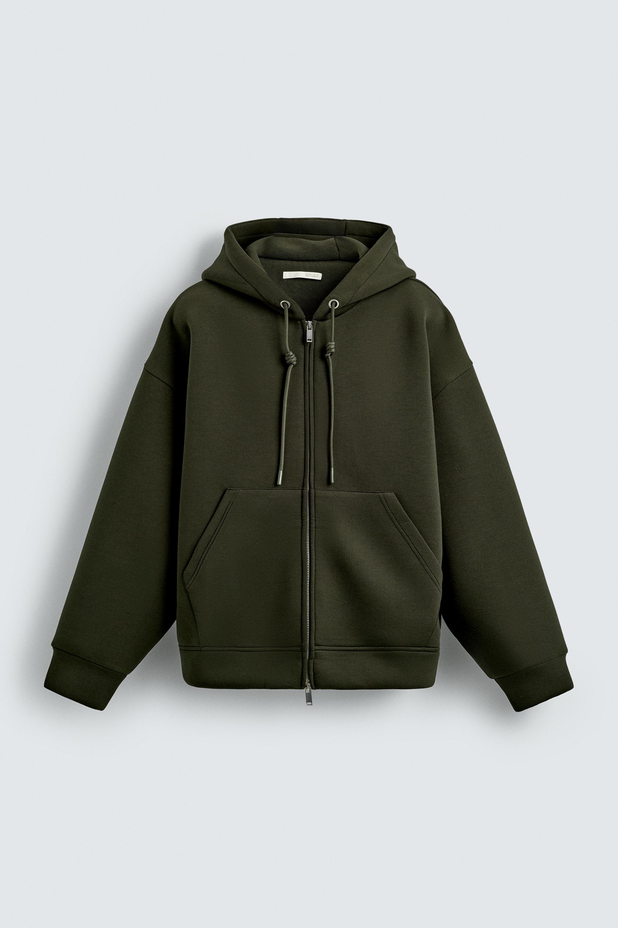 Veste Zara Zara Neoprene Sweatshirt SWEAT À CAPUCHE EFFET