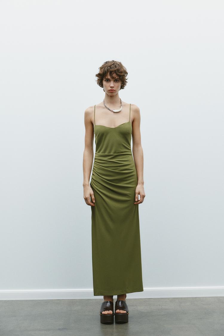 Vestido Verde Vestidos Midi Zara Primavera Verano 2021 Zara
